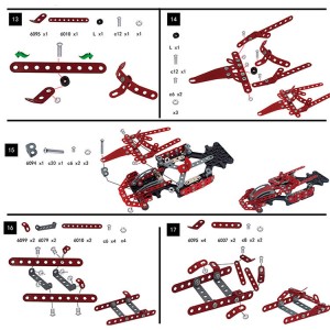 287PCS مدل بلوک ساختمانی فلزی Take-apart اتومبیل مسابقه ای آموزشی کودکان DIY Screwing Metal Assessment