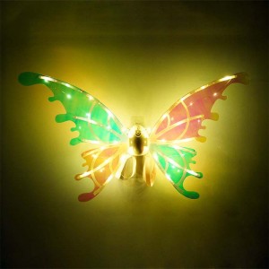Barn Elektrisk leketøy Princess Dress Up Lysende engel sommerfugl kostyme vingesett Fest Scene rekvisitter DIY Led Fairy Wings for jenter