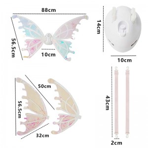 Детска електрична играчка принцеза се облекуваат светлечки ангелски костим крилја за пеперутка Комплет забавни реквизити DIY Лед самовила крилја за девојки