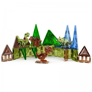 Wholesale Creative Magnetic Tiles Dinosaur Toy Set Educational Building Blocks for Kids