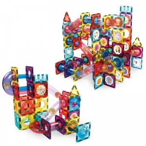 Magnetic Connecting Tiles Rolling Ball Track Block Toy Set for Wholesale