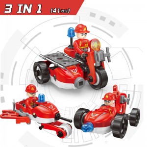 41 бр. STEM Образователна пожарна спасителна серия играчки Детски интелигентен 3-в-1 Комплект играчки за сглобяване на превозни средства