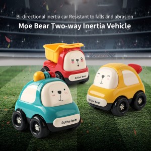Baby Cute Cartoon Friction Powered Police Car/ Dump Truck/ Taxi Push And Go Mini Vehicle Set Plastic Inertia Car Toys for Kids