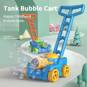 Kids Summer Outdoor Backyard Gardening Beach Swimming Toys Electric Automatic Light up Hand Push Lawn Mower Bubble Machine Toys