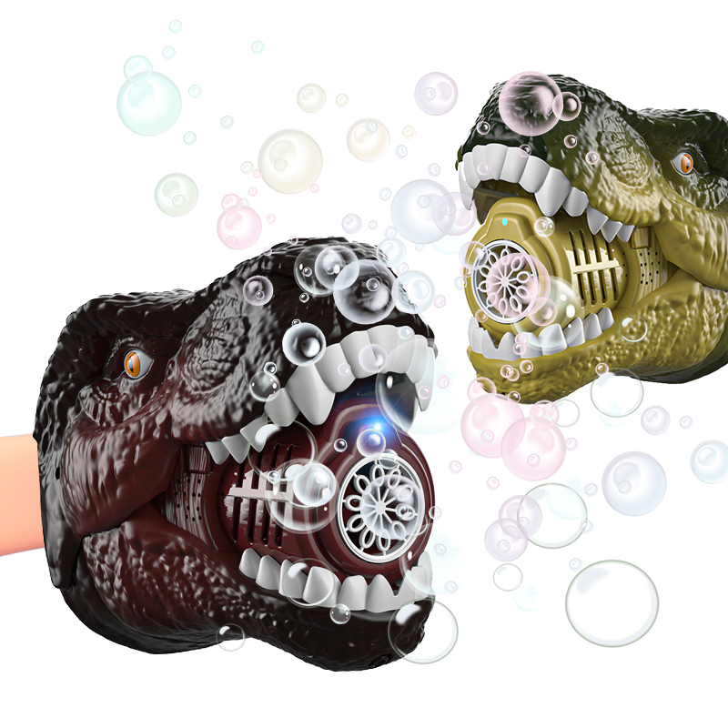 Party Tyrannosaurus Rex Bubble Maker Toys Electric Automatic Dinosaur Head Bubble Blower Machine Toy with Light and Sound Effect