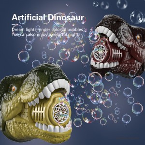 Party Tyrannosaurus Rex Bubble Maker Toys Electric Automatic Dinosaur Head Bubble Blower Machine Toy with Light and Sound Mmetụta