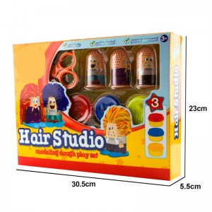 Cortador de pelo de boneca para niños, xoguetes de barro, extrusoras de plástico, tesoiras, molde de plastilina non tóxico, xoguete Montesorri, Kit de masa para niños