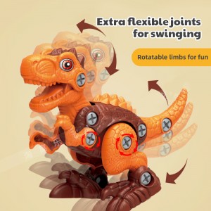Tornillo y tuerca de entrenamiento de habilidades motoras finas para niños, modelo de dinosaurio de conexión, Animal Jurásico 3D, juguete de dinosaurio de automontaje DIY