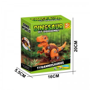 Ọzụzụ ụmụaka mara mma nke ụgbọ ala na-ejikọta ihe ngosi Dino na-ewepụ 3D Jurassic Animal DIY Self Assembly Dinosaur Toy