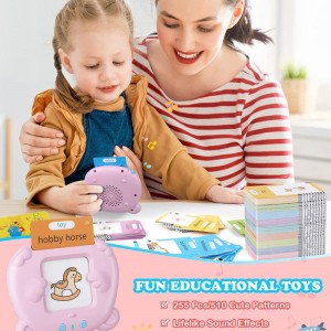 Montessori 510 Sight Words Kartu Kognitif Autisme Sensory Speech Therapy Toys Kids English Learning Machine Talking Flash Cards