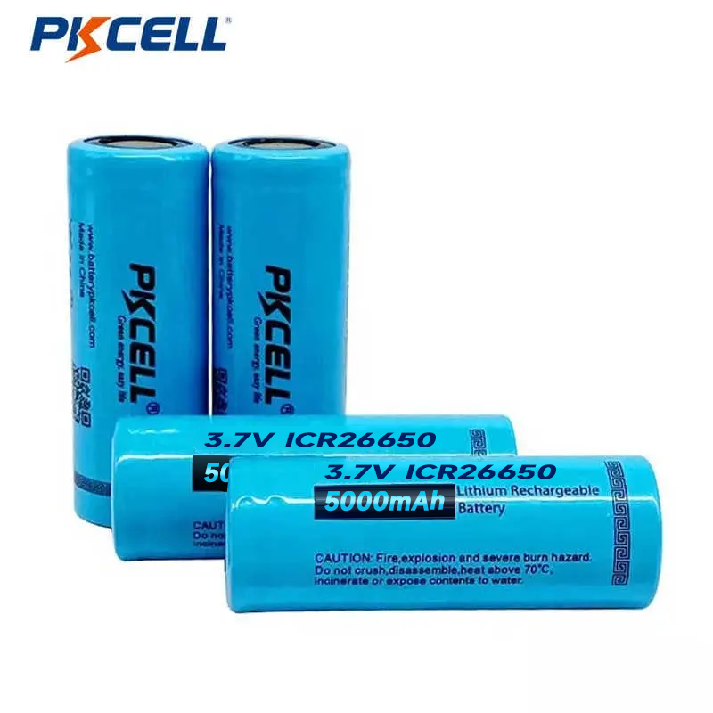 ICR26650 3.7v Li-Ion Battery 5000mAh Power Cell for Flashlight E-Tools Remote Control Vehicles