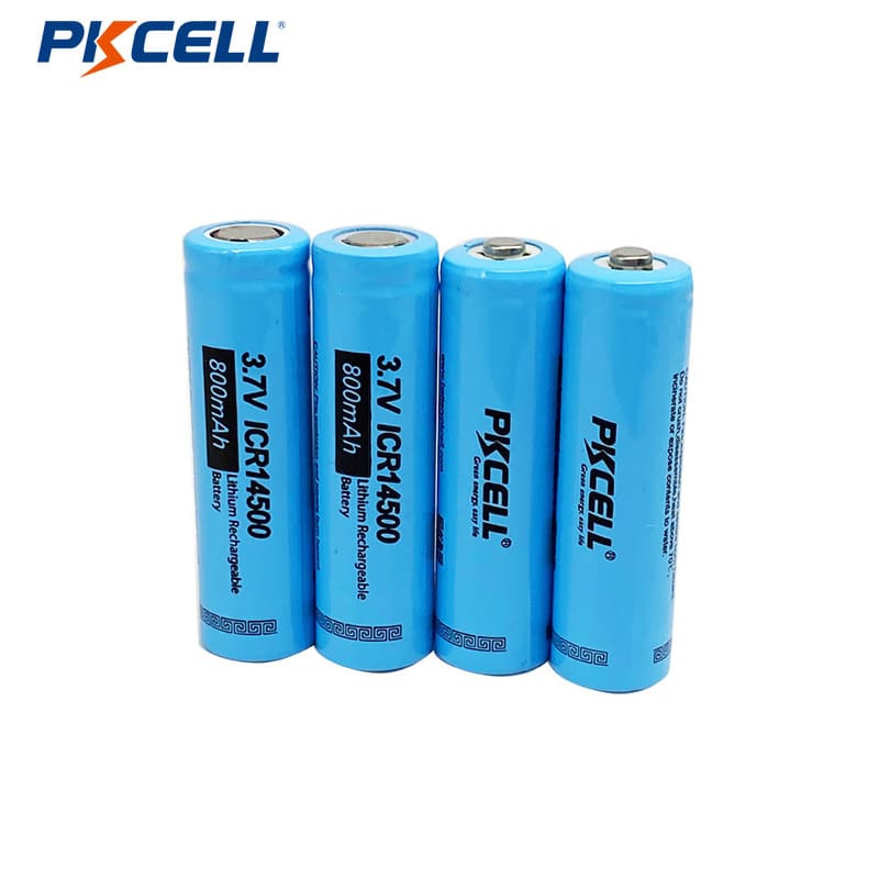 14500 3.7v 800 mah rechargeable Column 14500 li ion battery flat cap bulk order