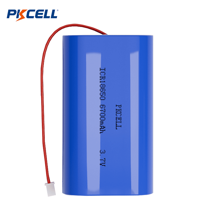 PKCELL 18650 3,7 V 6700 mAh oplaadbare lithiumbatterij met PCM en connectorleverancier