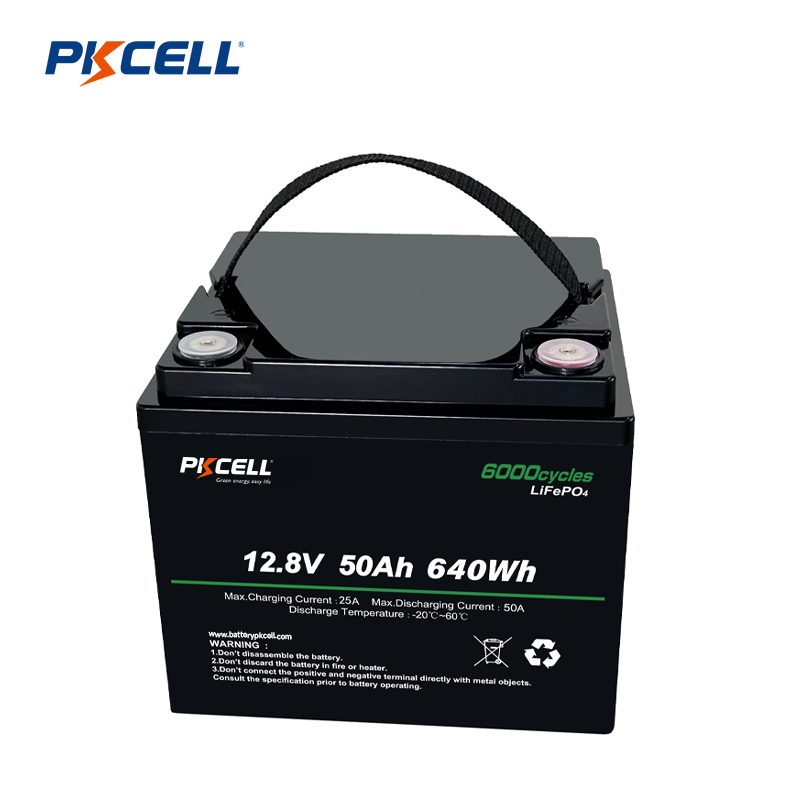 PKCELL 12V 50Ah 640Wh LifePO4 Lithium Battery Pack Supplier