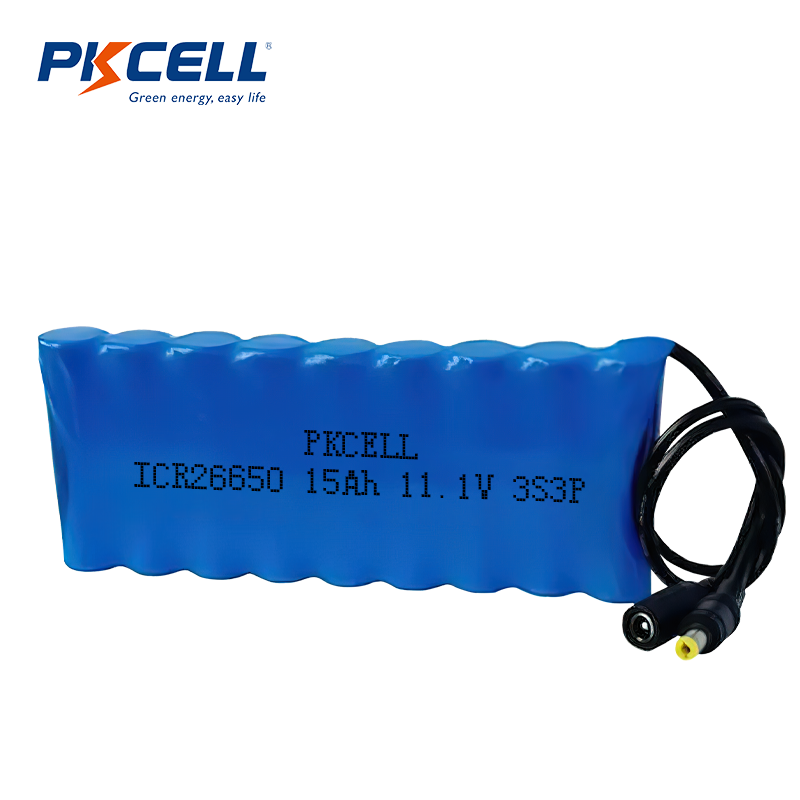 PKCELL ICR26650 11.1v 15AH 3S3P 5000mAh リチウムイオン電池充電式バッテリーパック PCM およびコネクタ付き