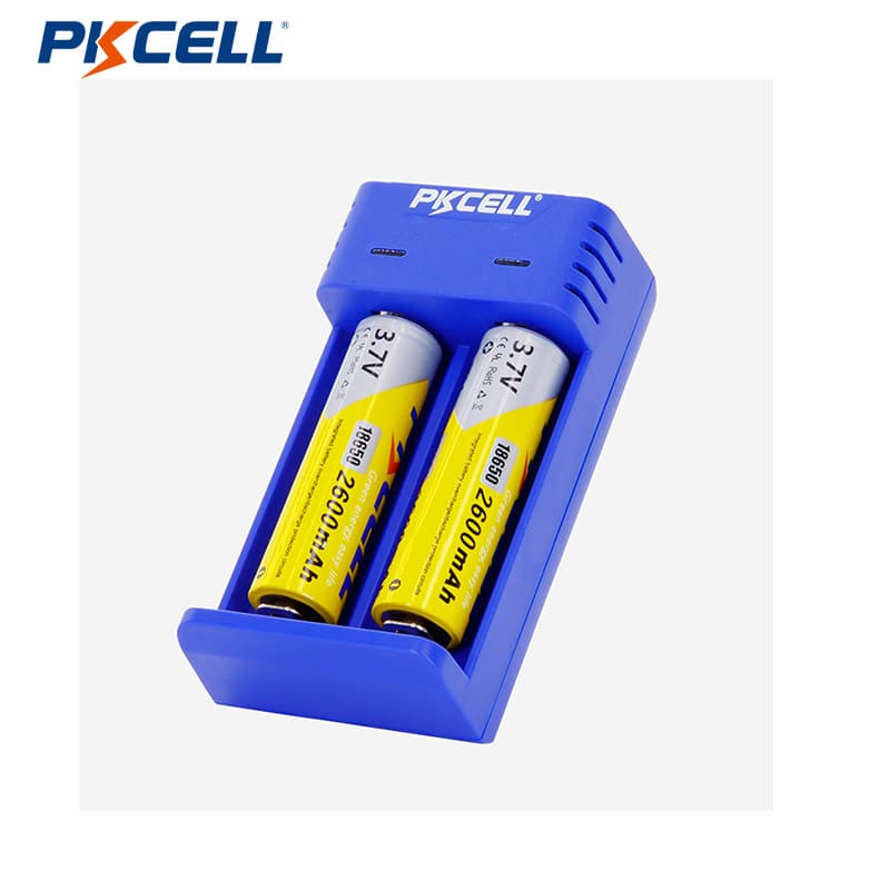 PKCELL lítium akkumulátortöltő 8221 2 rekeszes 5v 1A smart 18650 akkumulátortöltő