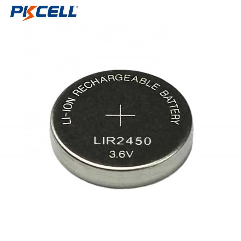 Литиевая батарея монетной клетки Lir2450 3,6 В 120 мАч для ключей дистанционного управления