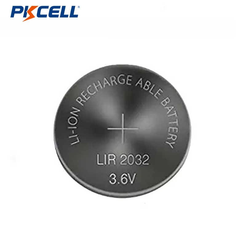 LIR2032 3.6v 40mAh Lithium Coin Cell 500 Times Cycle Life For Watches Badges Remotes