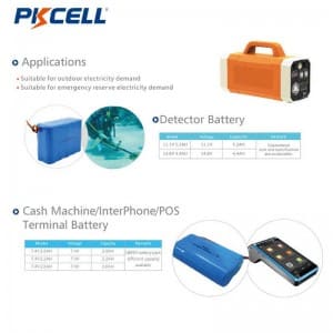 PKCELL 18650 3.7V 6600mAh 충전식 리튬 배터리 팩
