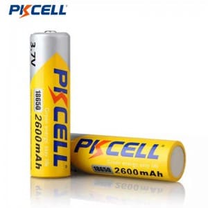 PKCELL 18650 3,7 V 2600 mAh új újratölthető lítium akkumulátor