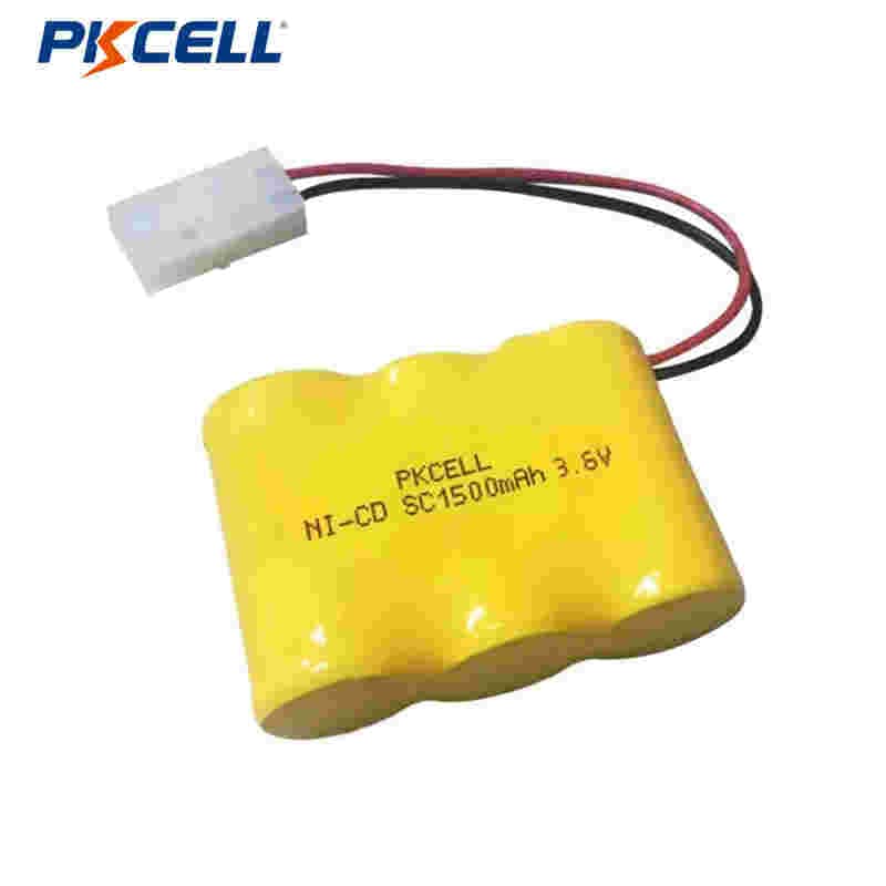 PKCELL NI-CD 3.6V SC 1500mAh Rechargeable Battery Pack OEM/ODM