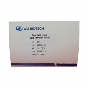 High accuracy bood group type screen rapid test kit one step
