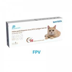 Pecyn prawf antigen firws panleukopenia Feline Aur Colloidal (FPV).