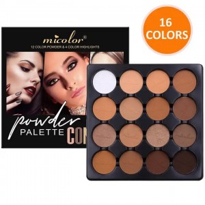 16 color face contour cosmetics matte pressed powder palette