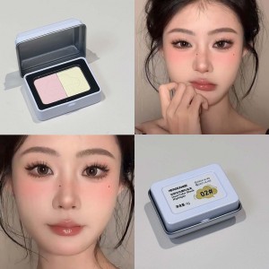 Two-in-one two-tone blush highlight