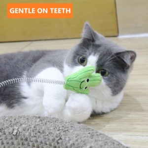 Interaktyvus pliušinis diržas Bug Cat Butterfly katės spyruoklinis žaislas