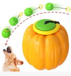 Chewable interactive chase hand toss pumpkin training ball