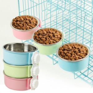 2-in-1 Stainless Removable Hanging Cat Food Bowls