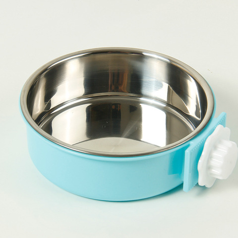 2-in-1 Stainless Removable Hanging Cat Food Bowls (3)