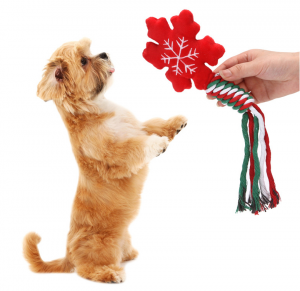 Божићне плишане издржљиве играчке за жвакање ужета за псе