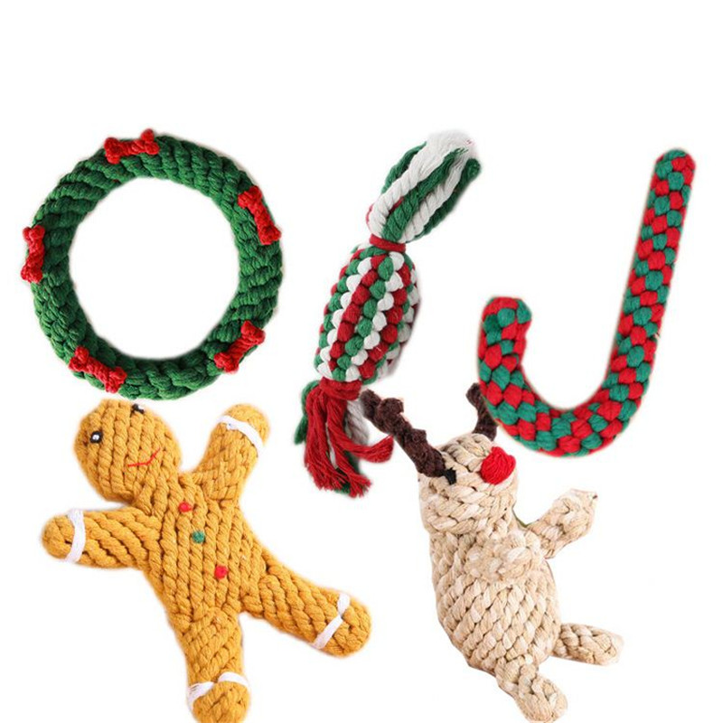 4 Pack Christmas Rope Pet Chew Toys (1)