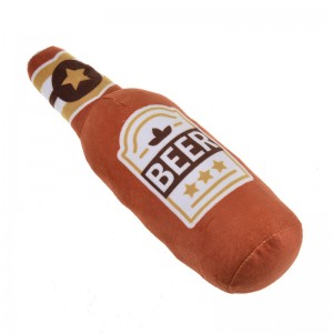 لعبة الكلب من القطيفة التي تصدر صوت صرير على زجاجة الشرب من بيجاي