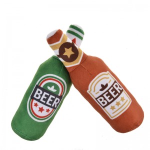 Beer Bottle Dog Squeaky Plush Toys