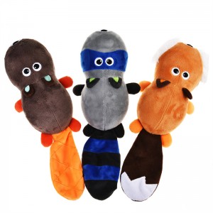 Non-stuff Fox Animals Interactive Squeaky Toys with 2 Squeakers