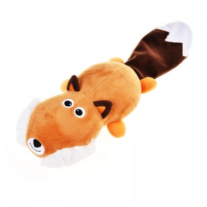 Non-stuff Fox Animals Interaktiewe pieperige speelgoed met 2 piepers