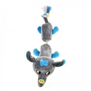 Charming Pet Squeaky Plush Dog Toy with Ropes for Pull-Through Tugging Action