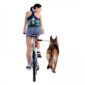 Noņemama, regulējama mājdzīvnieku velosipēda pavada vienmērīgākajam braucienam