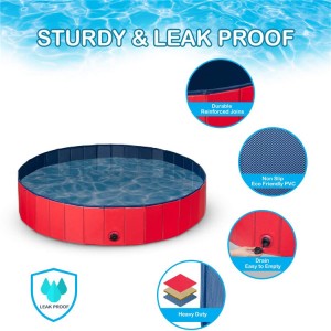 Foldable Collapsible Pet Swimming Pool for Large Dogs