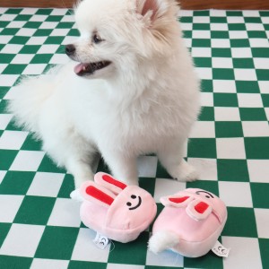 Söt kanintoffel Designer mjuk uppstoppad Pipande husdjur tugga plysch hund mjuka valp leksaker
