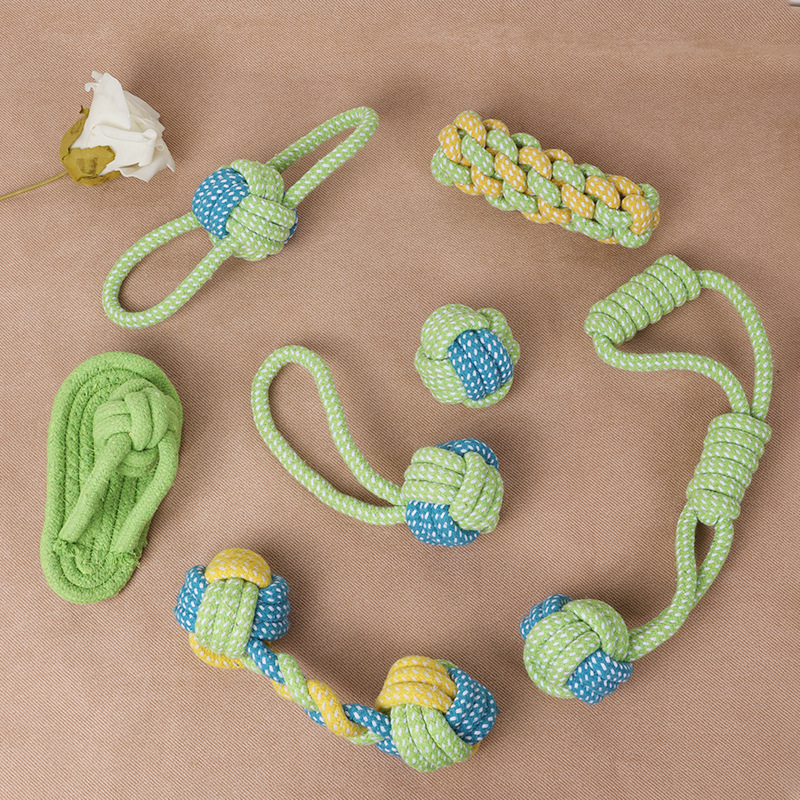 Bolas de cuerda de cáñamo, juguetes para masticar con cuerda para entrenamiento de perros