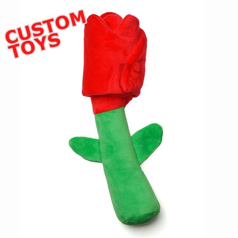 Custom rose eco friendly Valentine’s Day plush pet chew toys Featured Image
