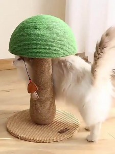 Wood Mushroom Sisal Scratching Pet Toy Cat Tree