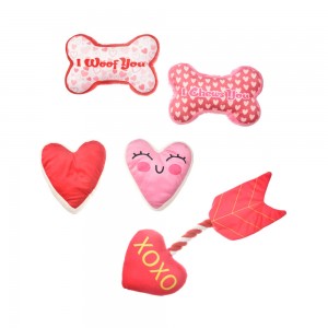 Ekologiški rožiniai pliušiniai Valentino dienos kramtomi žaislai