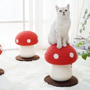 Red Mushroom Shape Cat oihaneko gimnasioa funtzio anitzeko
