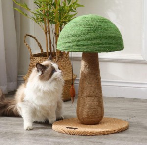Trä Svamp Sisal skrapa Pet Toy Cat Tree