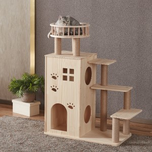 Modern Multi-Level Cat Tree Tower with Spacious Condo